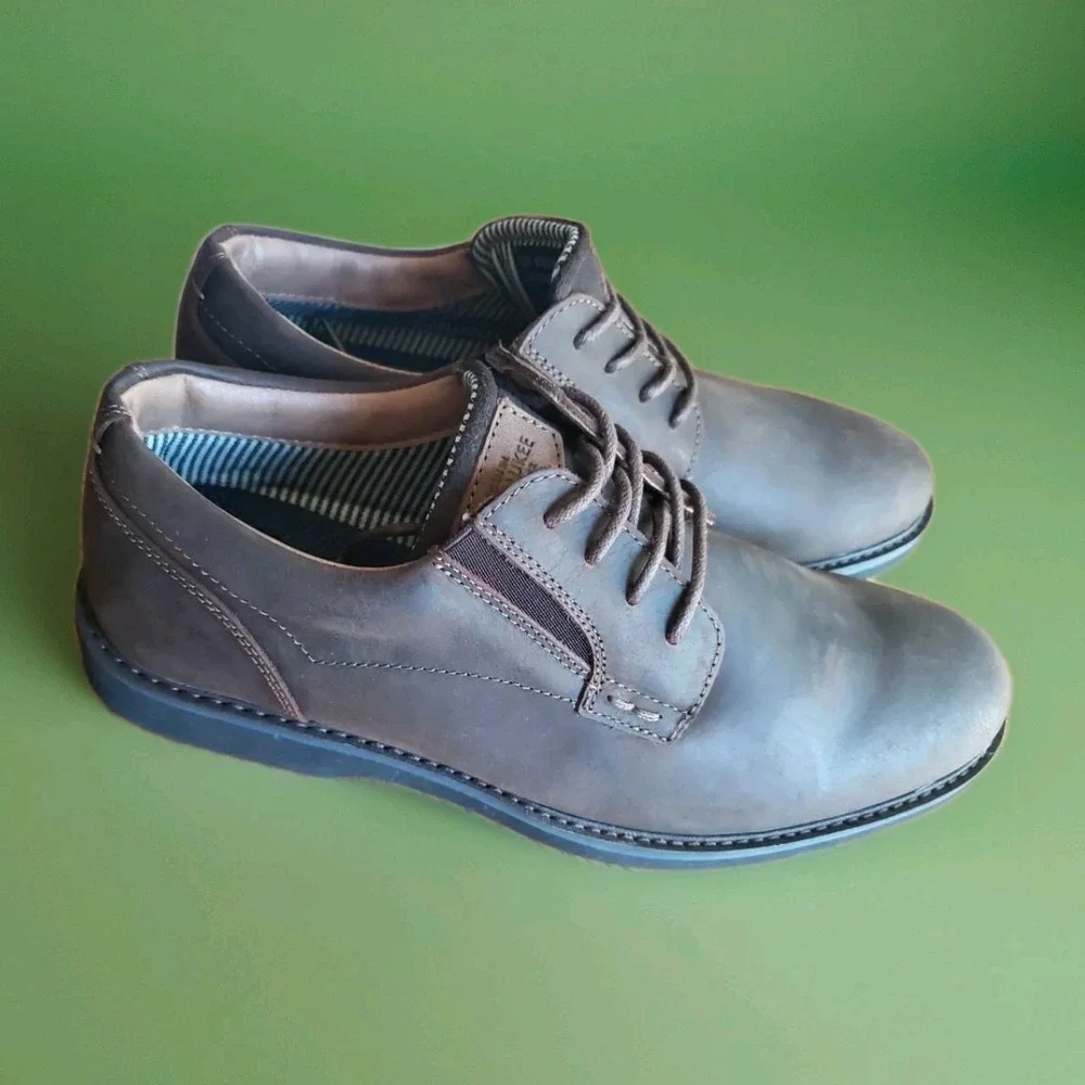 Nunn Bush  Barclay Plain Toe Oxford Brown Leather Gel Insole Shoe Sz 9‎ M NWB
